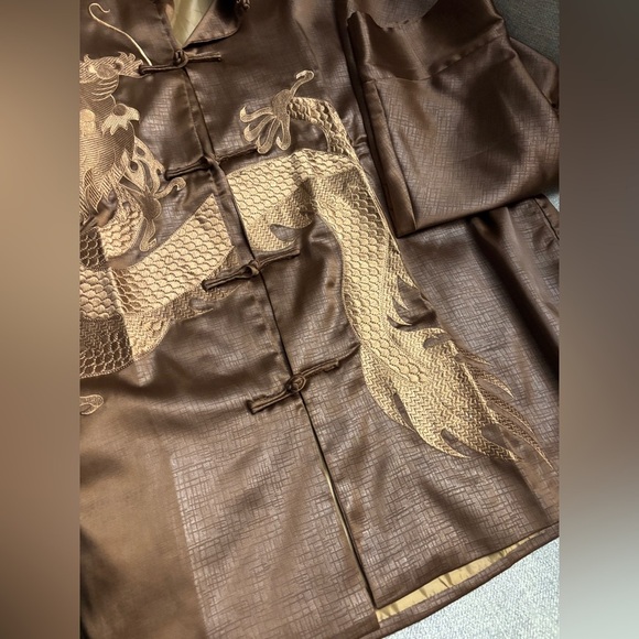 Ya Li XXXL Silky Jacket Blouse Kimono‎ Long Sleeve Chinese Style Embroidered - Picture 6 of 11